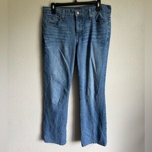 NYDJ Mid Light Wash Blue Denim Bootcut Jeans Womens 12 Stretch Casual